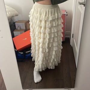 White fringe skirt